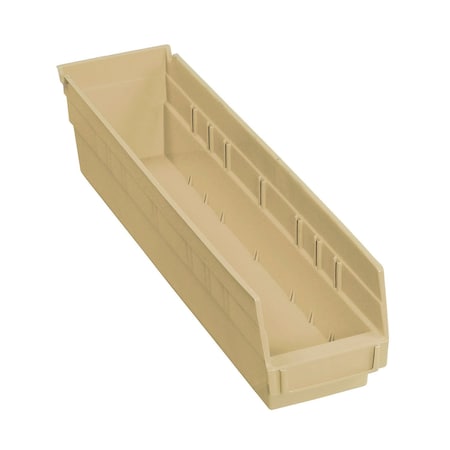 Global Industrial Shelf Storage Bin, Polypropylene, Tan, 4 in H, 4-1/8 in W 184839BG